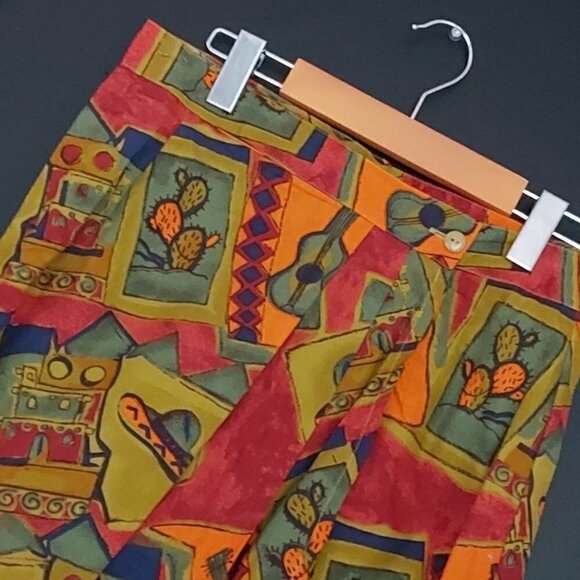 𝅺vintage MEXICAN CACTUS SOMBRERO FIESTA WRAP - Picture 4 of 13